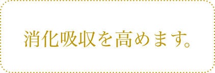 消化吸収を高めます。